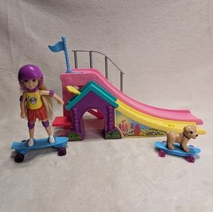 Barbie Club Chelsea Skatepark Playset with Chelsea Doll & Flipping Puppy
